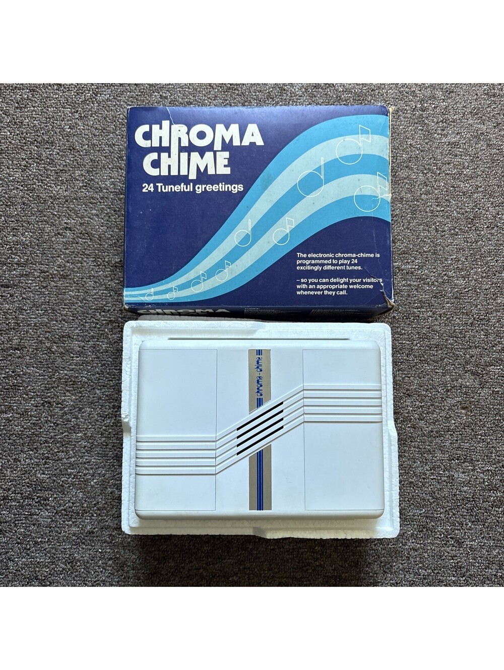 Vintage Chroma Chime Doorbell Chromatronics Made In England - NEW w/Box